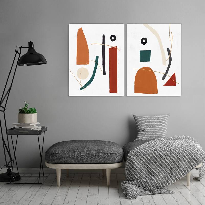 Precision by PI Creative Art 2 Piece Wrapped Canvas Wall Art Set Bed